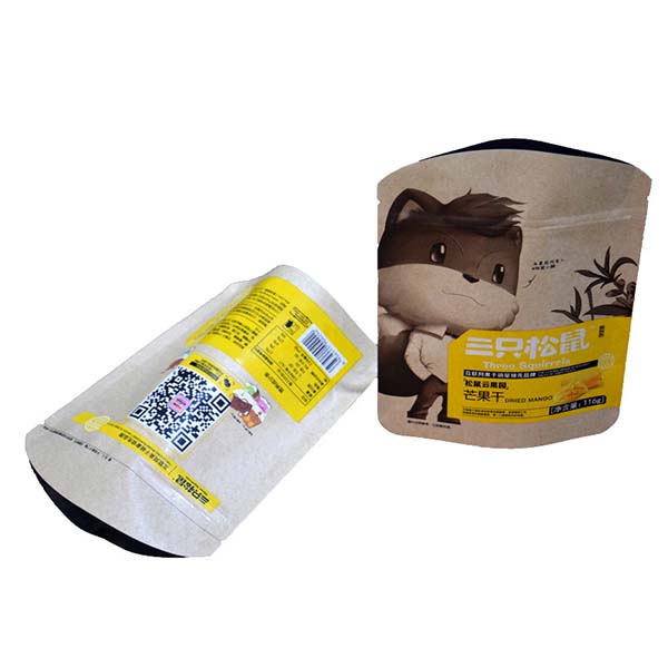 Kraft paper bag with zipper for nuts