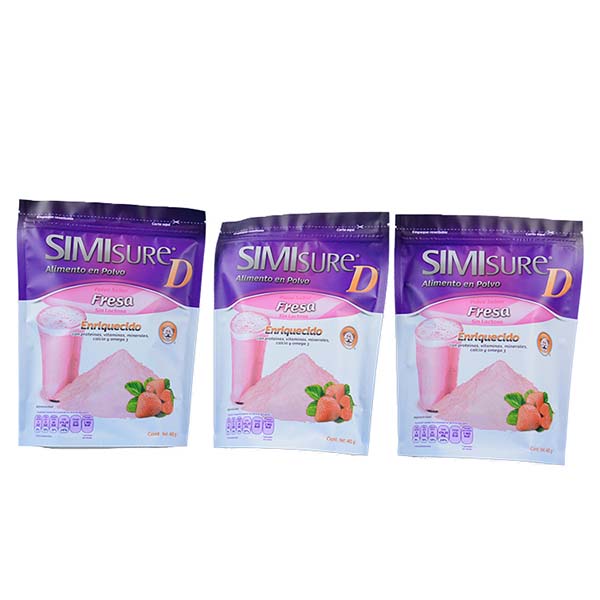 Sugar powder packaging bag with zipper